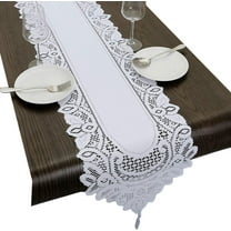 Lace Table Runner Dresser Scarf Embroidered Table Runners with Exquisite Flower Vintage Shabby Chic for Wedding Holiday Dinning