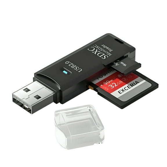 GJX Sd Card Reader Suitable for Camera and Computer Micro Sd Card Reader 3.0 High - Speed Transfer Card Reader Black