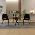 thumbnail image 5 of Velets Set of 4 Aria Side Chair, Upholstered Cushion Padded Faux Leather Curved Backrest Seat w/Metal Legs, Stylish & Modern Dining Chair for Living & Dining Room, Kitchen, Bedrooms & Offices - Black, 5 of 6