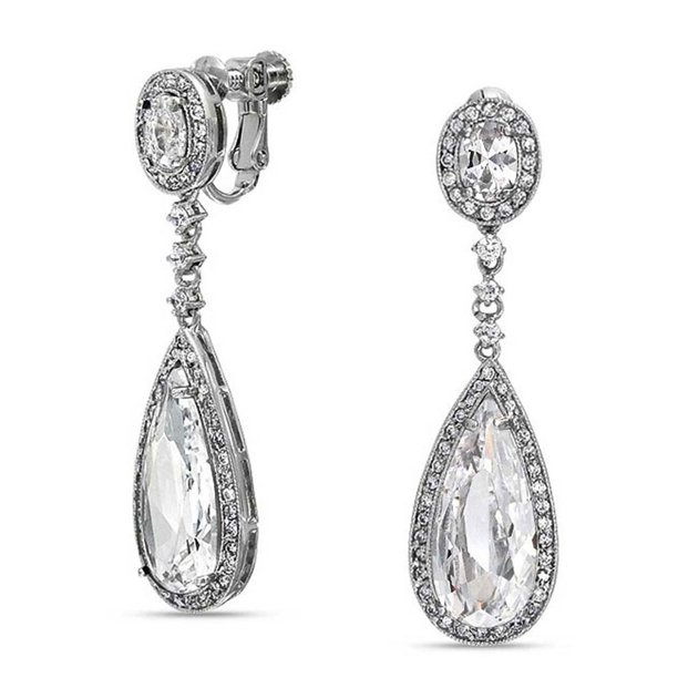 Bling Jewelry Statement Teardrop Cubic Zirconia AAA CZ Dangle
