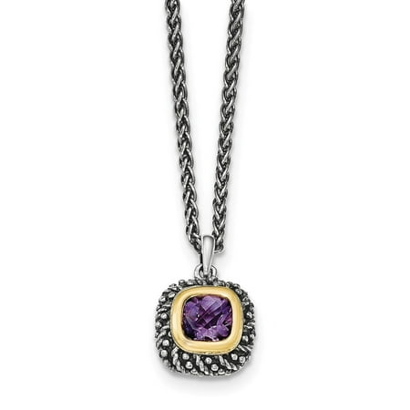- 925 Sterling Silver 14kt Purple Amethyst Chain Necklace Pendant Charm Gemstone Fine Jewelry Ideal Gifts For Women Gift Set From Heart