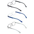 thumbnail image 4 of 3 Pairs Lightweight Men Metal Reading Glasses TR90 Temple - Square Fashion Modern Reader +2.00, 4 of 5