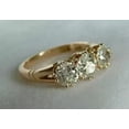 thumbnail image 2 of 3CT Round Cut Lab Created Diamond 3 Stone Engagement Ring 14K Yellow Gold Plated, 2 of 3