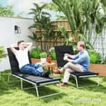 thumbnail image 6 of Outsunny Foldable Lounge Chair Cushion Set of 2, UPF50+ 230gsm Olefin and 25D High-Density Foam, Chaise Lounge Cushion Set, 80" x 26", Black, 6 of 9