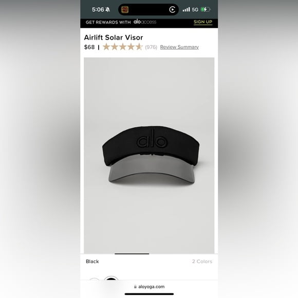 Alo Black Alo Airlift Solar Visor