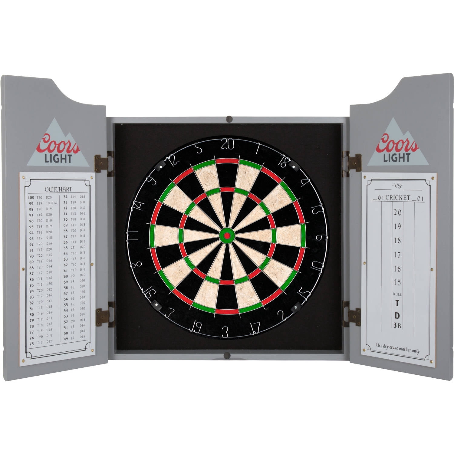 Trademark Global Coors Light Dartboard Cabinet with Scoreboard Multicolor
