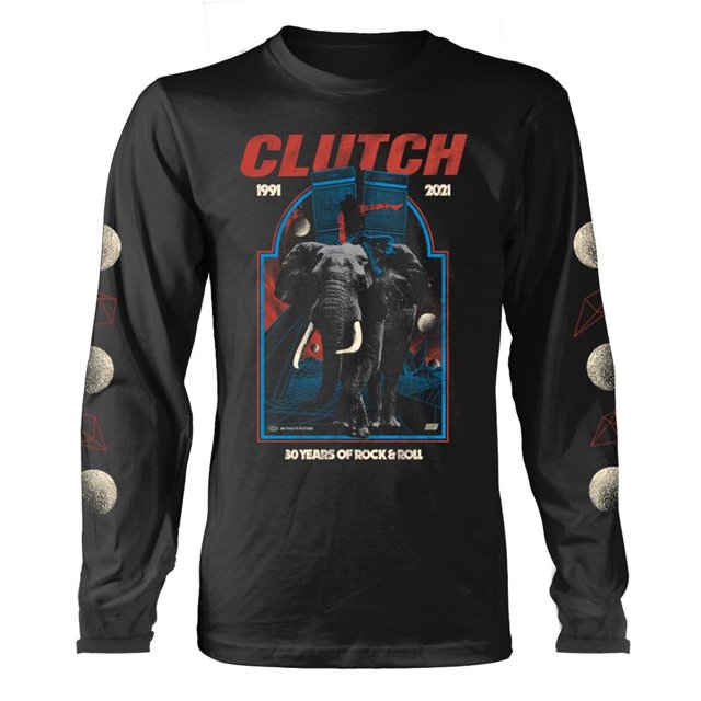 Clutch - Camiseta Elephant de Manga Larga para Adultos Unisex (Negro)