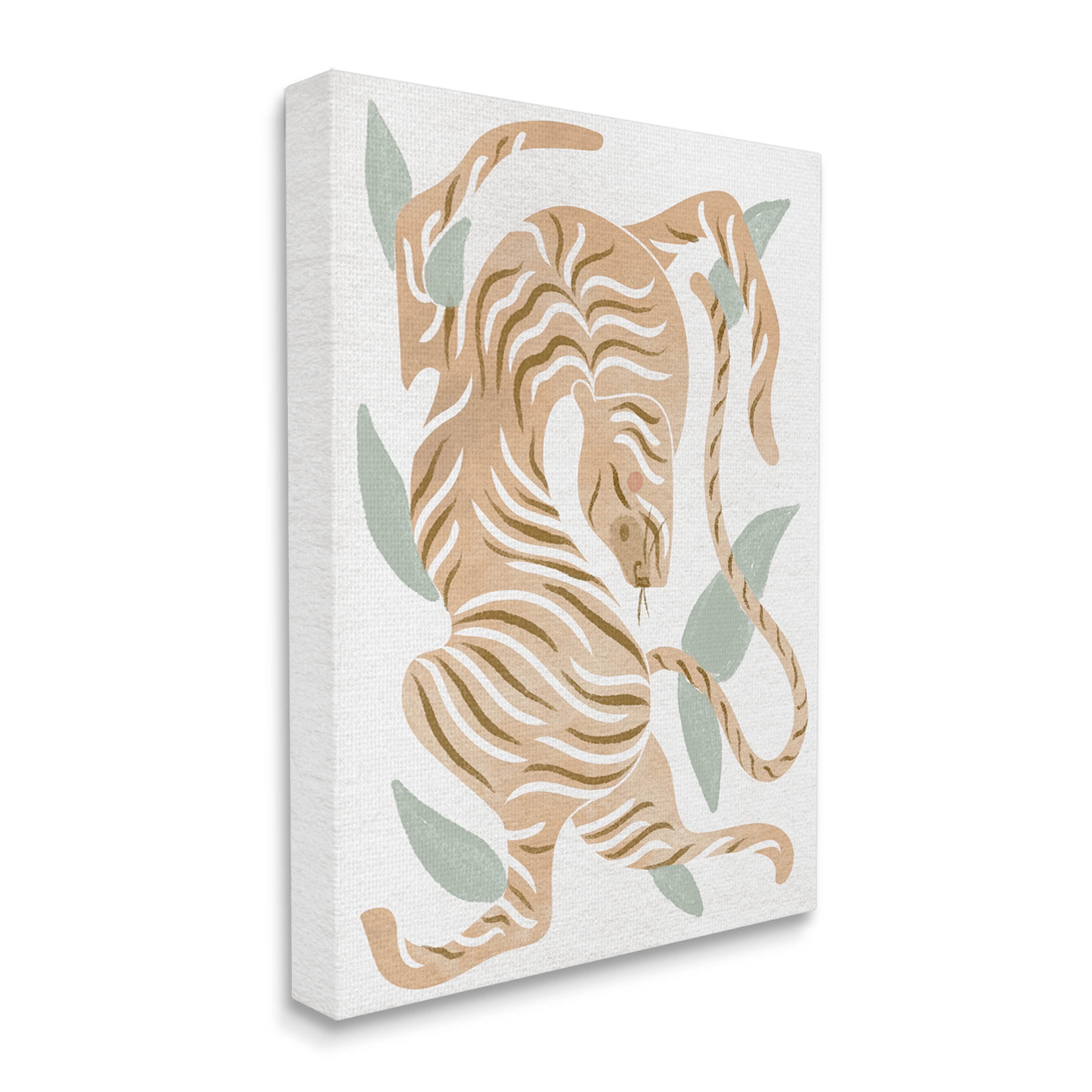Contemporary Tiger Wildlife Shapes Animals & Insects Graphic Art Gallery Wrapped Canvas Print Wall Art