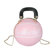 Clearance! Lotpreco Women Basketball Shaped Cross Body Messenger Bag Purse Tote Mini Shoulder PU Leather Round Handbag for Girls