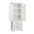 Teamson Home St. James Wooden Linen Tower with 2 Drawers, White