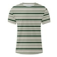 thumbnail image 3 of Lmnyox Men's Short Sleeve T Shirt Casual Striped Print Crew Neck Tee Big and Tall Summer Beach Shirts Tops, 3 of 5