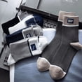 thumbnail image 4 of Calcetines de hombre absorbentes de sudor, transpirables, de algodón, para primavera y verano, hasta media pantorrilla, calcetines cómodos, calcetines de todos los colores, calcetines casuales a, 4 of 5