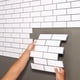 thumbnail image 4 of Azulejos de pared para baño adhesivos 3D de 10 piezas, más gruesos, adhesivos para salpicadero de cocina, versión más adhesiva, 30 x 30 x 0,25 cm, color blanco con junta negra, 4 of 5