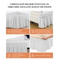 thumbnail image 6 of Gray Spring Floral Wrap Around Bed Skirts for King Bed 18" Drop, Bed Skirt with Adjustable Elastic Belt Dust Ruffle Bed Valance for Bedroom Hotel Luxury Summer Botanical Watercolor Bed Frame Cover, 6 of 7