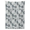 thumbnail image 3 of Ambesonne Horses Tablecloth Rectangular Table Cover, Stallion Sketch Style, 60"x90", Pale Grey White Grey, 3 of 4