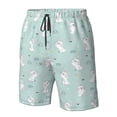 thumbnail image 5 of Kdxio Playing Rabbit Pattern Mens Casual Shorts - Drawstring Summer Beach Sports Shorts for Men, 5 of 9