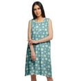 thumbnail image 1 of Moomaya Printed Sleeveless Nightdress For Ladies Button Placket Nightwear, 1 of 6
