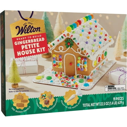 Wilton Christmas Gingerbread Kit Petite House 11 Pc 22.5 oz Shelf-Stable Pre-Baked