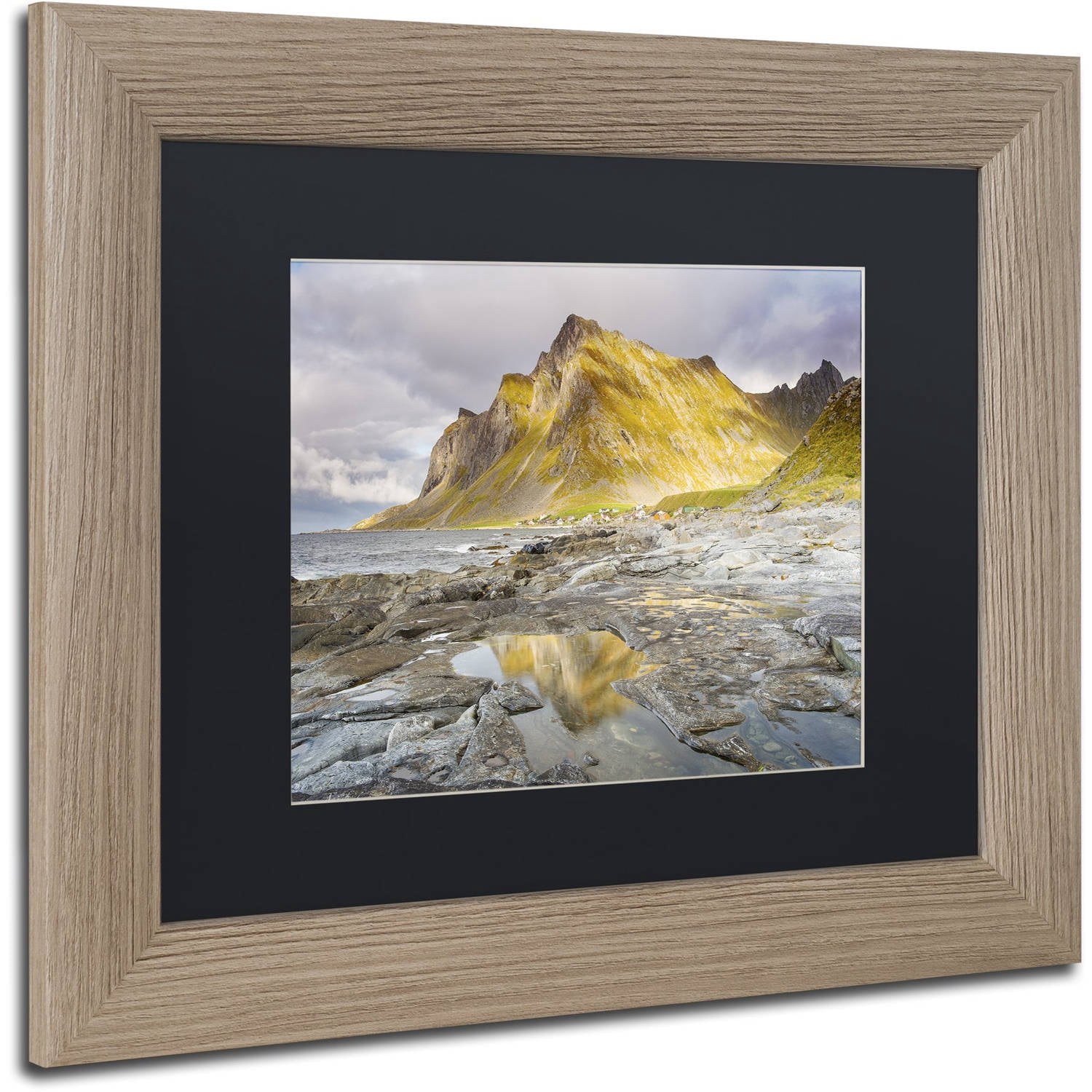 Trademark Fine Art "Under the Mountain" Canvas Art by Michael Blanchette Photography Black Matte, Birch Frame