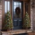 thumbnail image 7 of OasisCraft 2 Pack 4FT Pre-Lit Christmas Tree Outdoor with Pine Cones & Red Berries LED Lights, 7 of 7