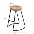 thumbnail image 6 of Home Square 30" Wood Saddle Seat Large Barstool in Brown & Black - Set of 3, 6 of 6