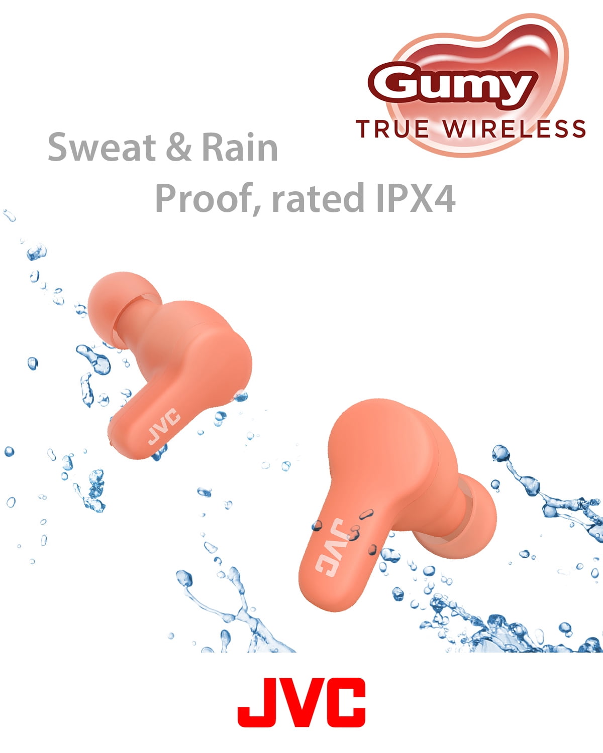 JVC Gumy True Wireless - Colorful true wireless earbuds with comfortable fit - Pink