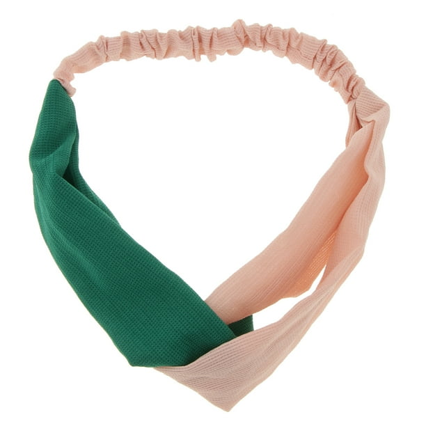 Diademas de moda Nudo Envolturas para el cabello Diadema Turbante Decoraciones para el cabello para mujeres Rosa-Verde