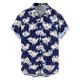 thumbnail image 4 of Ceisia Men's Tropical Floral Print Short Sleeve Button Down Hawaiian Shirt for Beach Vacation Navy M Gifts, 4 of 7