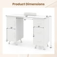 thumbnail image 3 of Gymax Manicure Table Nail Desk w/ Drawers Wrist Rest Metal Legs Nail Tech Station White, 3 of 10