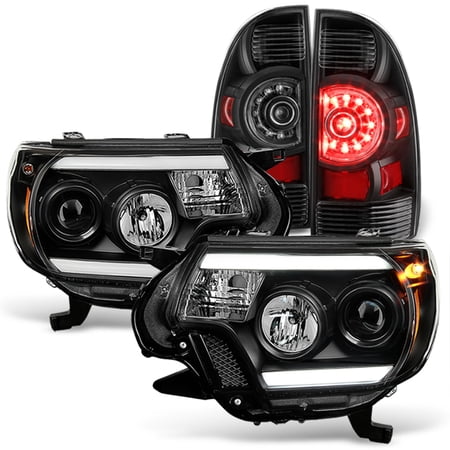 BLACK Fits 2012-2015 Toyota Tacoma LED Tube Projector ...