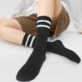 thumbnail image 2 of Jtbuh XLY women's men's selected Athletic round neck socks cotton stripe socks 5/10 pairs, 2 of 4