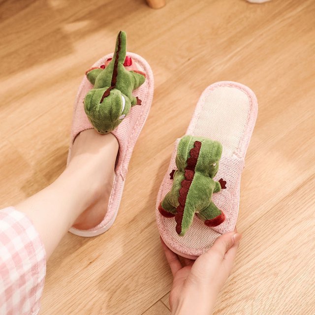Cute Cartoon Elephant Pink Adult Slippers - Couple Cotton Slippers
