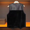 thumbnail image 6 of Wancir Men's Suede Leather Vest Casual V-Neck Single Breasted Slim Fit Western Cowboy Vest with Pockets, 6 of 7