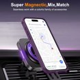 thumbnail image 3 of Dteck for iPhone 16 Case with Invisible Magnetic 360° Rotating Stand,Compatible with MagSafe,Military-Grade Drop Protection Shockproof Bumper Translucent Case for iPhone 16,Purple, 3 of 7