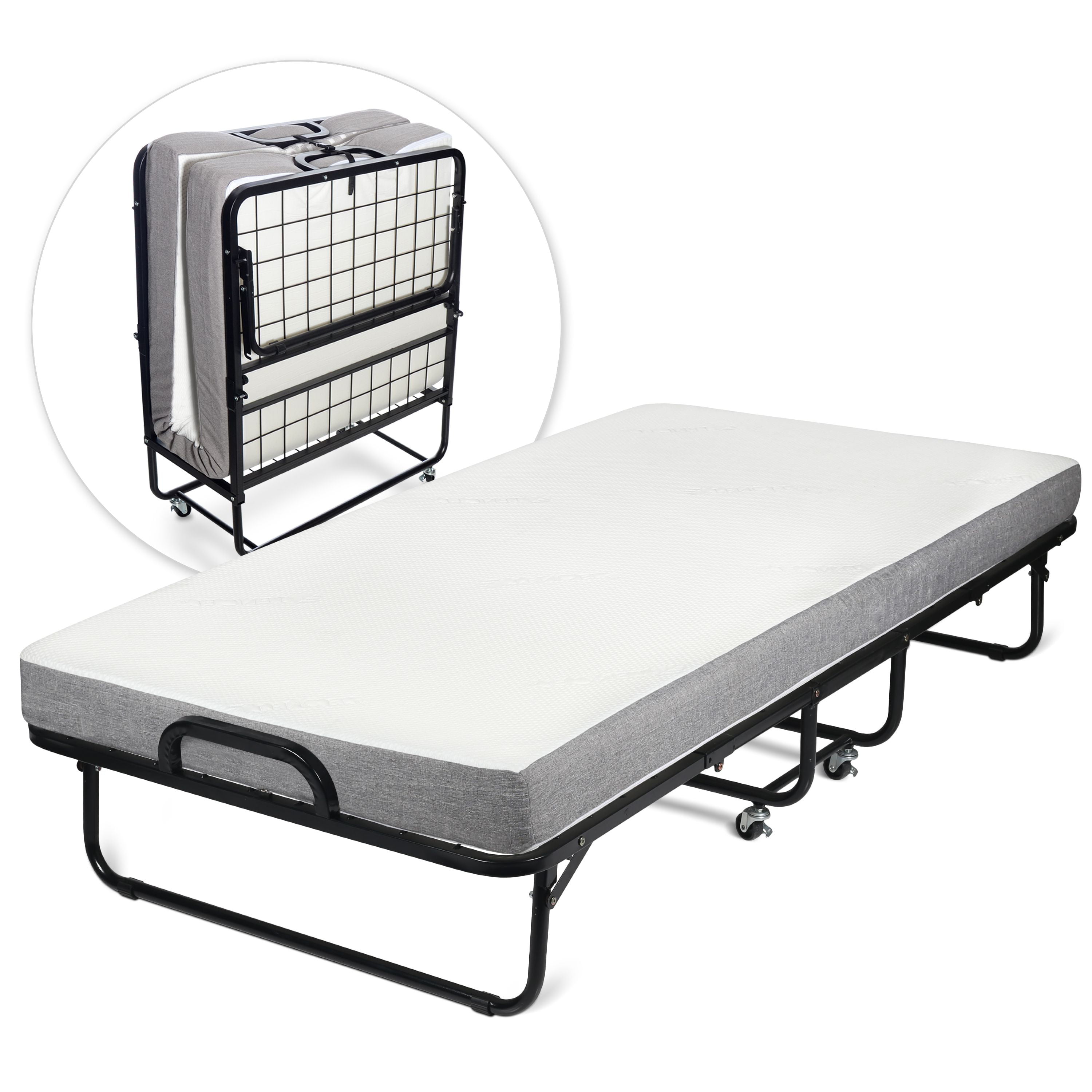 Milliard Diplomat Folding Bed Twin Size with Luxurious Memory Foam Mattress and a Super
