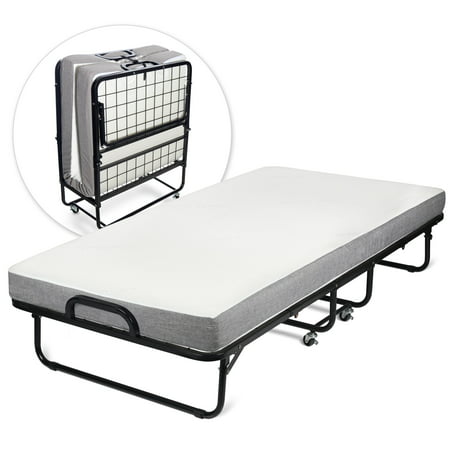 Milliard Diplomat Folding Bed – Twin Size - with Luxurious Memory Foam Mattress and a Super Strong Sturdy Frame – 75” x