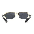 thumbnail image 3 of Womens Rhinestone Jewel Rimless Rectangle Designer Fashion Sunglasses Gold Black, 3 of 4