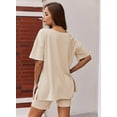 thumbnail image 4 of Avidlove Women Pajamas Set Oversized 2 Piece Lounge Sets Deep V Neck T-Shirts Tops with Biker Shorts Set Side Slit Workout Tracksuit S-XXL, 4 of 8