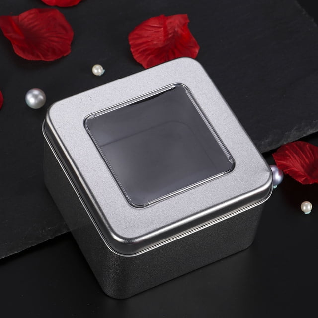 OULII 10PCS Square Cake Storage Tins Empty Tinplate for Tea and Candies Packing Silver