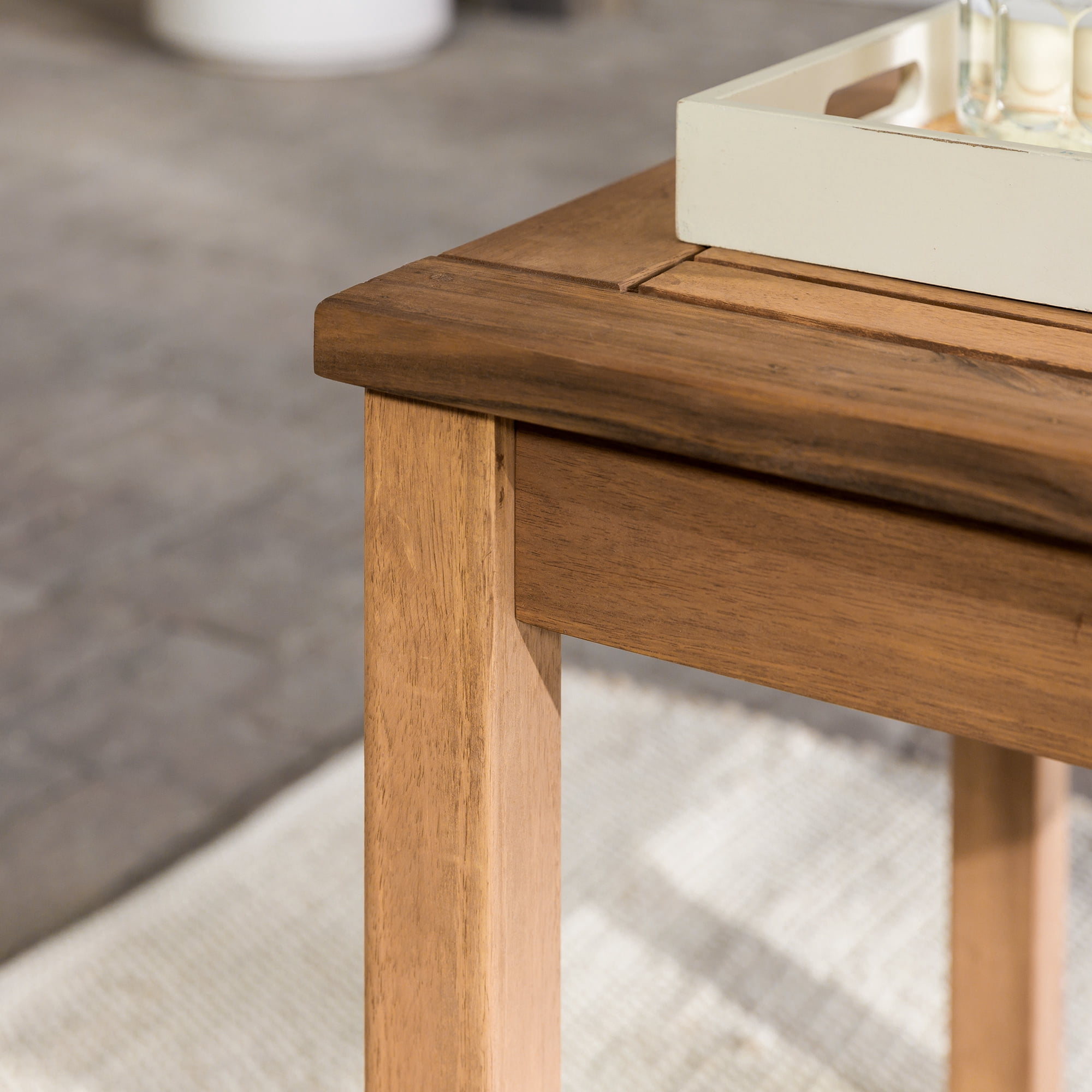 Manor Park Acacia Wood Outdoor Patio End Table, Brown