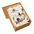 thumbnail image 2 of Taza de té de vidrio esmaltado, taza de café, taza decorativa para beber con forma de flor y mariposa Violeta, 2 of 9