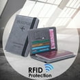 thumbnail image 2 of Faux Leather RFID Business Passport Air Ticket Bank ID Card Holder Cover Case, 2 of 8