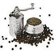 4.2" Handmade Turkish Coffee Bean Grinder Spice and Pepper Mill - Silver