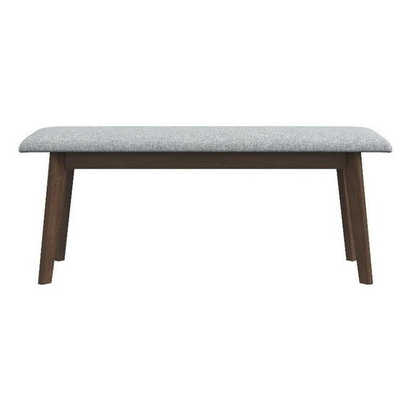 Allora Mid-Century Modern Design Large Fabric Upholstered Dining bench in Gray