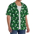 thumbnail image 2 of Balery Happy St. Patrick's Day Camisa Casual de Manga Corta con Botones para Hombre, Texturizada, Estilo Cubano, para Playa, Verano-4X-Large, 2 of 5