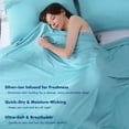thumbnail image 5 of Aship Cooling Blanket Queen Size, Silver Ion Self Cleaning Single-Layer Summer Blanket, Breathable Luxury Cooling Blanket for Hot Sleepers, Light Blue, 90"*90", 5 of 8