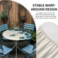 thumbnail image 2 of Peacock Feather Round Tablecloth for 45-54 Inch Tables,Fitted Table Cover with Elastic Edge,Teal Ethnic Rustic Farmhouse Elegant Waterproof Outdoor Table Cloth Protector for Patio Garden Dinner, 2 of 9
