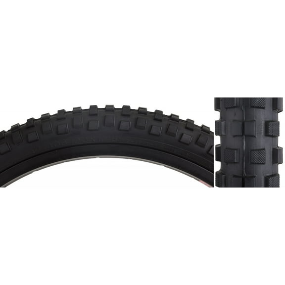 Sunlite Caesar BMX Tire, 20x1.75, Wire Bead, Knobby Tread, 65 PSI, Black, 406ISO