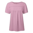 thumbnail image 5 of Tops for Women Trendy Summer plus Size Tops for Women Long Sleeve under Scrub Spandex Blouses Misses Long Sleeve Tees Ladies Summer Short Women's Short Ladies Fall Slim Fit Pink S, 5 of 6