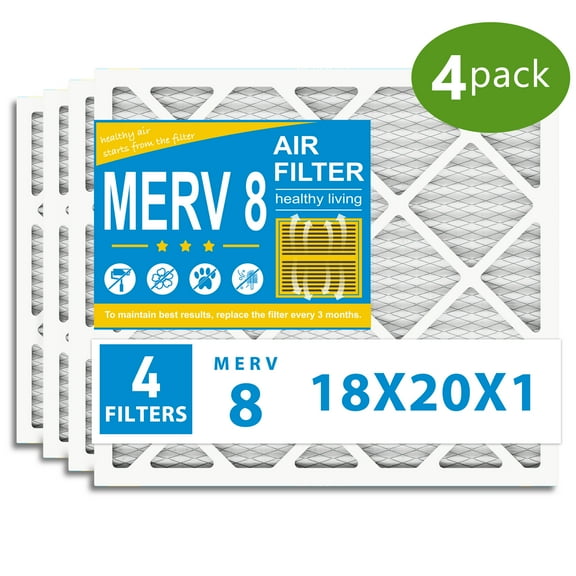 AMI PARTS 18x20x1 HVAC Furnace Air Filter MERV 8 for Dust Reduction,4 Filters
